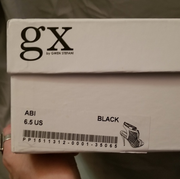 gx by Gwen Stefani Edgy Black Mesh Abi Heels - Picture 4 of 6